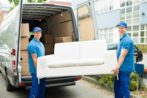 Packing boxes for a home move in Seven Sisters