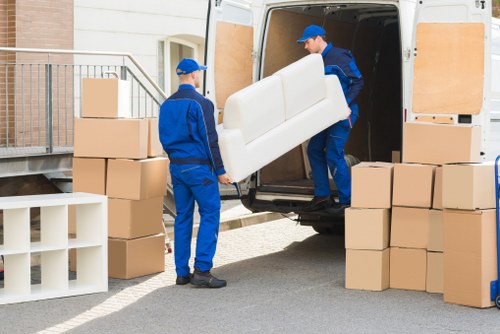 Removal van near Seven Sisters homes and local streets
