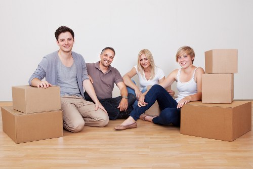 Packed boxes and furniture ready for a Seven Sisters move